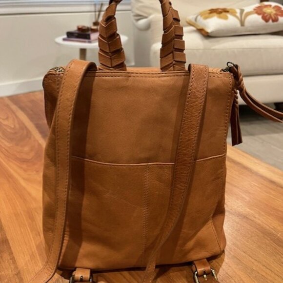 TOMMY BAHAMA BACKPACK COGNAC LEATHER - Picture 2 of 6
